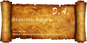 Dietrich Ajtony névjegykártya